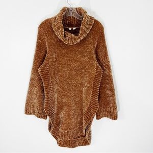 Anthropologie Moth Belinda Chenille Tunic Sweater Size Small Color Camel